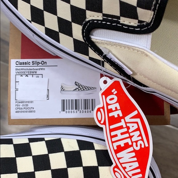 VANS CLASSIC SLIP ON Black & White CheckerboaWMNS - Picture 14 of 16